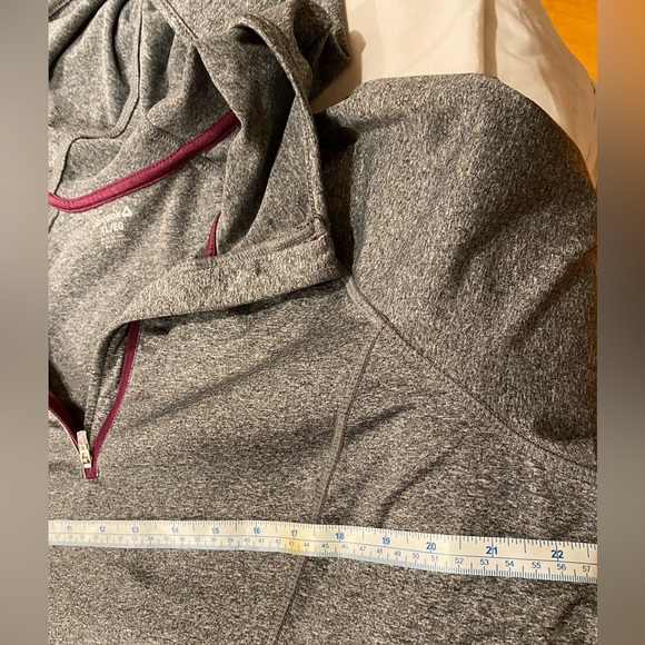 HOODIE REEBOK Quarter zip Tunic Fitted pullover Gray Spandex Yoga XL - Picture 9 of 10